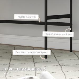 HOMCOM Bureau moderne avec 2 tiroirs, acier et MDF, 106x50x77 cm, noir et chêne - Product Image 5