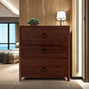 Modern <b>Minimalist</b> Nightstand in Natural wood color. Durable <b>Bedside</b> <b>Table</b> for Home Bedroom Furniture Apartment Hotel - Product Image 3