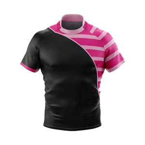 Maillot de rugby personnalisé pour hommes et femmes, uniforme rayé respirant avec impression par sublimation, vente en gros - Product Image 4