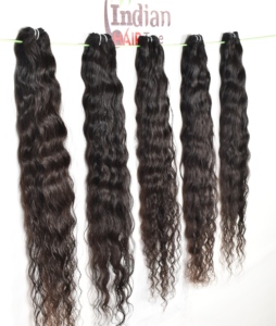 100% pas cher vendeur en gros unique dessiné Remy ondulé faisceaux vague profonde soyeux femmes couleur noire Temple indien Extensions de cheveux humains - Product Image 1