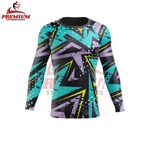 Traje de baño Rashguard de manga larga con estampado personalizado para mujer, protección solar, camiseta de secado rápido para nadar, camiseta Rash Guard - Product Image 4