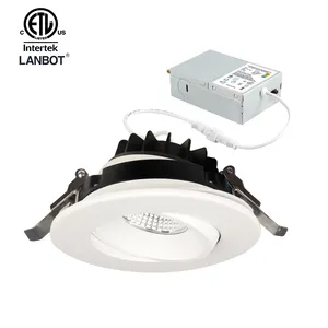 3Cct 5Cct Gimbal 360 derajat rotasi Etl Ce 4 inci 9W IP44 tersembunyi bulat Led Panel cahaya dengan Putar Led Gimbal Downlight