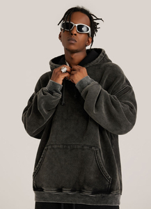 Sudadera con Capucha para Hombre, 100% Algodón, Lavado Ácido, Estilo Vintage, Ecológica, Serie High Street, Lavado a la Piedra, Invierno, Servicio OEM Disponible - Product Image 3