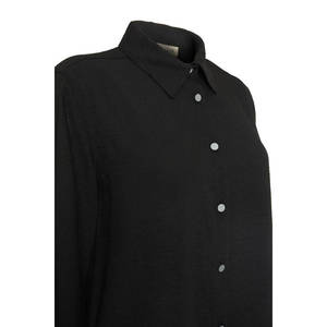 Blusa de punto de algodón negra de corte holgado con estampado bordado - Product Image 2