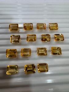 Piedras preciosas sueltas de 8x10 MM facetadas con forma de Esmeralda citrino natural de alta calidad - Product Image 5