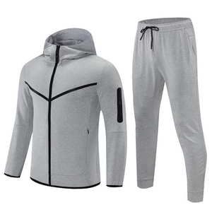 Unisex Custom Full <b>Zip</b> <b>Hooded</b> Tracksuit Set Sports Jacket & Jogger Pants Breathable Lightweight Fleece Lining 2-in-1 Design - Product Image 2