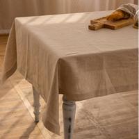Nappe en lin brodé rectangle naturel pur personnalisable de luxe européen en gros pour le dîner de l'événement