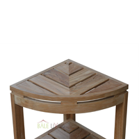 Banc d'angle minimaliste moderne en teck écologique avec étagère, table basse pour salon et mobilier de barbier
