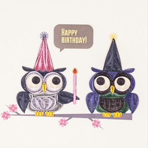 Tarjeta de Quilling con Diseño de Búho, Tema de Cumpleaños, Tarjeta de Felicitación Hecha a Mano con Sobre, Arte en Papel, Regalo de Feliz Cumpleaños - Product Image 2