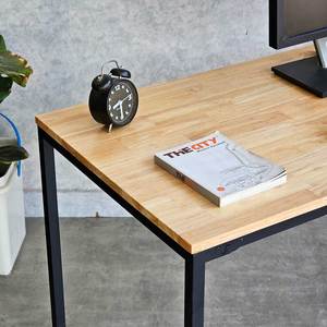 140x80cm Computer <b>Desk</b> with Integrated PC <b>Shelf</b> and Bookshelf Rubber Wood and Iron Frame Assembled for Hotel Use COD68055 - Product Image 4