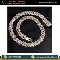 Chaîne de collier Miami Cuban Link personnalisée en argent 925 plaqué rhodium avec diamants Moissanite, 18,5 mm, 22 pouces, pour rappeur, cadeau de fiançailles Hip Hop