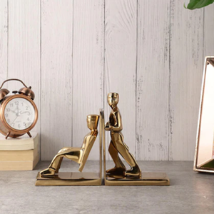 ที่กั้นหนังสือรูปคนสีทองหรูหราสำหรับการตกแต่งอย่างมีระดับ คุณภาพสูง มีจำหน่ายในราคาขายส่ง เหมาะสำหรับใช้ในสำนักงาน - Product Image 1