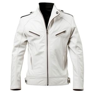 Chaqueta de Lona y Cuero Delgada y Larga para Hombre, con Cuello Alto, Nuevo Diseño, Estilo Moto y Biker, Proveedor 2026 - Product Image 1