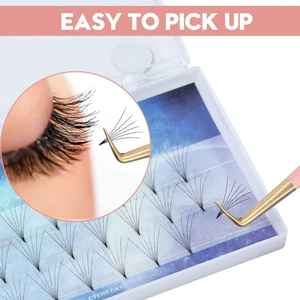 Ensemble de pinces à cils professionnelles de luxe, support, fibre pointue, acier inoxydable, anti-magnétique, pinces à cils durables pour artiste des cils - Product Image 2