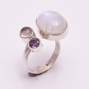 925 argent Sterling femmes mode naturel améthyste citrine soleil pierre anneau à la main femmes mode 925 bijoux exportateur - Product Image 6