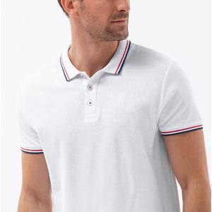 Golf de logo respirant personnalisé pour T-shirts polo pour hommes à manches courtes en coton uni 220gsm imprimé pour T-shirts polo en coton vierge - Product Image 4
