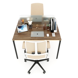 HBSL015 Minimalist Cluster <b>Table</b> for 2 120x120cm Plywood with Melamine Coating Sleek Legs for Office or <b>Study</b> Furniture - Product Image 2