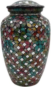Handmade <b>Large</b> Adult Size Mosaic Glass Cremation <b>Urn</b> Individual Tiles Applied by Hand Unique Funerals Beautiful Artwork Burial - Product Image 2
