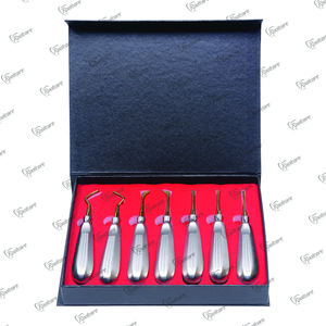 Kit de elevadores de raíz de luxación Premium de 7 puntas recubiertas de plasma afiladas y mango de chorro de arena Juego dental de cirugía Instrumentos quirúrgicos - Product Image 1