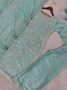 Salwar Kameez para Mujer, Estilo Indio Pakistaní, Ropa Étnica para Fiestas, Verano, Corte Ajustado, Reversible, Disponible al por Mayor - Product Image 4