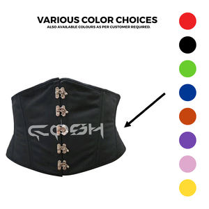 Corsés de Entrenamiento de Cintura de Torso Corto con Varillas de Acero y Algodón Negro de Talla Grande de COSH CORSETS - Product Image 3