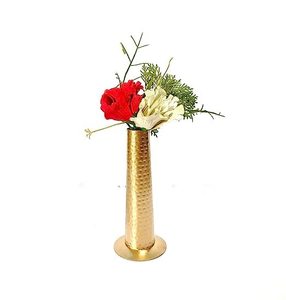 Florero de metal de nuevo diseño con fondo estrecho y parte superior acampanada adecuado para arreglos florales artificiales - Product Image 1