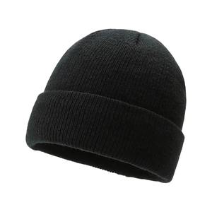 Unisex Winter <b>Beanies</b> Men's Thickened Fleece Knitted Hat <b>Waterproof</b> Fabric Warm Solid Color Elastic Ear Design for Outdoor - Product Image 1