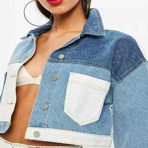 High Quality Ladies Cotton <b>Jean</b> Jacket Stylish OEM Wholesale Custom Denim Jacket Embroidery Decoration Pocket Casual Wear Sale - Product Image 3
