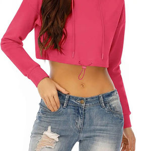 เสื้อครอปแบบมีฮู้ดสำหรับผู้หญิงเสื้อครอป2025วัสดุขนแกะ - Product Image 6