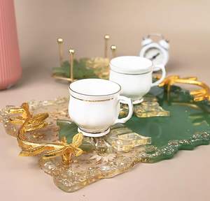 AALIYAN IMPEX Plateau en résine artisanale de qualité supérieure avec tourbillon cosmique Décoration intérieure de luxe au prix de gros - Product Image 3