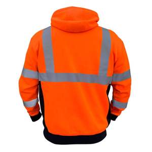 เสื้อมีฮู้ด Hi Viz ของผู้ชายพร้อมเทปสะท้อนแสงปิดซิปเสื้อสวมเพื่อความปลอดภัยทางถนน - Product Image 2
