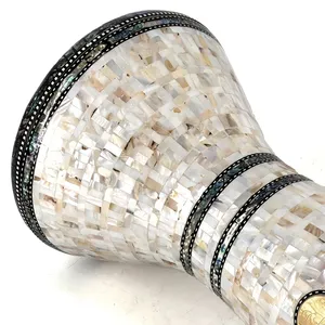 Gawharet El Fan - Darbuka de Perlas Blancas Puras de 22 cm - Doumbek Egipcio Hecho a Mano - Product Image 4