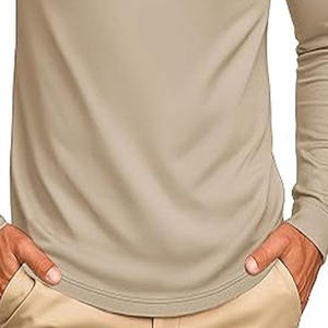 Vêtements de golf ajustés unis multicolores à manches longues personnalisés Polo combiné de couleurs en polyester t-shirt pour hommes téléchargés par Dress Sports - Product Image 3