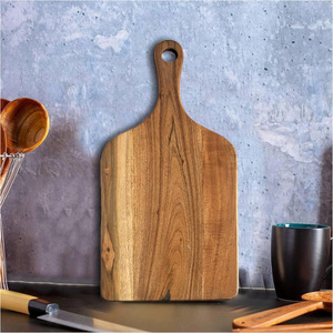 Tabla de cortar de madera con mango Natural Acacia Mango Nogal Tabla de cortar de madera Suministro al por mayor de fábrica Precio con descuento - Product Image 2