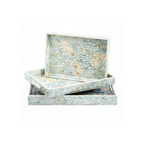 Mère Perle Os Incrustation Plateau de Service Nouvelle Arrivée 2023 À La Mode Ramadan Eid Cadeaux À La Main Thanh Cong H270923 Couleur Naturelle - Product Image 2