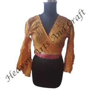 Bikini Cover Up Crop Top La mayoría de las tendencias Mujeres Deep V Tie Up Shirt Casual Silk Wrap Top Blusa Ropa de fiesta Ropa de verano Top reciclado - Product Image 3