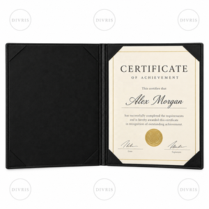 Porte-diplôme personnalisé en similicuir A4 pour la remise des diplômes, avec logo personnalisé, logo gaufré à chaud doré, impression UV - Product Image 4