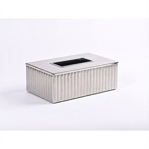 Porte-mouchoirs en acier inoxydable de haute qualité, écologique, fait à la main, personnalisable, distributeur de serviettes en métal moderne pour hôtel - Product Image 1