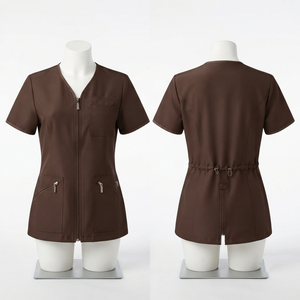 Chaqueta de Barbero Unisex Premium, Tela de Poliéster Elástica de 180 GSM, Transpirable, Cierre Frontal, Panel Princesa, Bordado Personalizado, Uniforme - Product Image 1