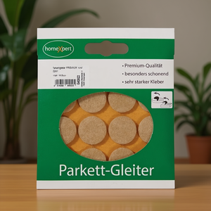 Glissières de parquet en feutre premium de 22 mm, rondes, auto-adhésives, pour chaises - Product Image 3