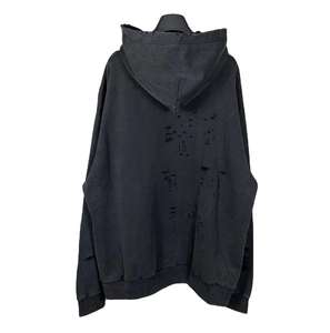 Sudadera con capucha desgastada cómoda al por mayor para mujer blanco sólido 100% algodón largo transpirable para adultos descarga para invierno - Product Image 3