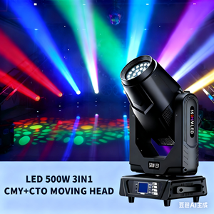 Nueva iluminación de escenario 500W LED Beam <span class=keywords><strong>CMY</strong></span> CTO Wash <span class=keywords><strong>Spot</strong></span> 3in 500W LED Luz de cabeza móvil Luz de espectáculo de escenario - Product Image 1