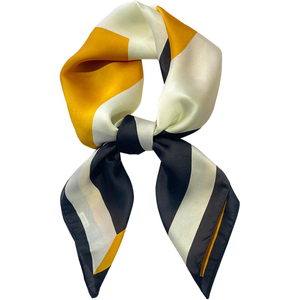 Low Price Luxury High-End Branded Women's Silk Scarves Solid Plaid Pattern Printed Square Satin Silk Scarf for Women's Suits - Product Image 5