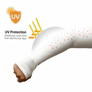 Manchons de bras personnalisés à imprimé floral, rafraîchissants, anti-UV, avec trou pour le pouce, pour sports de plein air, protection solaire, cyclisme et course à pied - Product Image 3