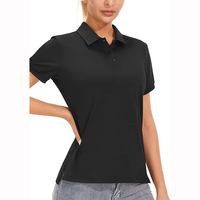 Camiseta de polo bordada personalizada para mujer, Jersey corto de color sólido, uniforme de golf Poloshirt de poliéster transpirable