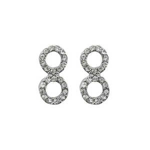 Kriaa Boucles d'oreilles romantiques mignonnes 1313814 perle d'eau douce et topaze avec placage argent rhodié pour les fêtes - Product Image 1