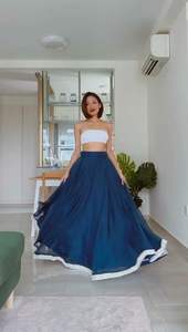 Vente chaude de haute qualité Readymade Designer indien Lehenga Dupatta Organza soie Sequin travail lavable à la main tenue de fête de mariage - Product Image 3