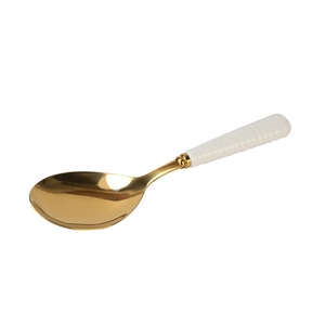 Juego de cucharas para servir ensaladas de tamaño completo Premium 2025, cubiertos dorados de acero con espejo, cubiertos Premium, juego de cubiertos artesanales con acabado pulido - Product Image 2