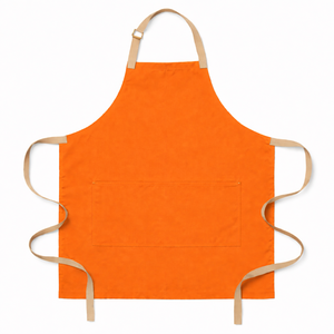 Pink Canvas Bib <b>Apron</b> with Adjustable Waist 1-4 Pockets Machine Washable Durable & Eco-Friendly for Cleaning Supplies Daily Use - Product Image 3