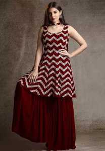 Ropa de fiesta de boda para señoras y niñas, bordado de estilo Sharara, Salwar Kameez, Festival tradicional, venta al por mayor - Product Image 6